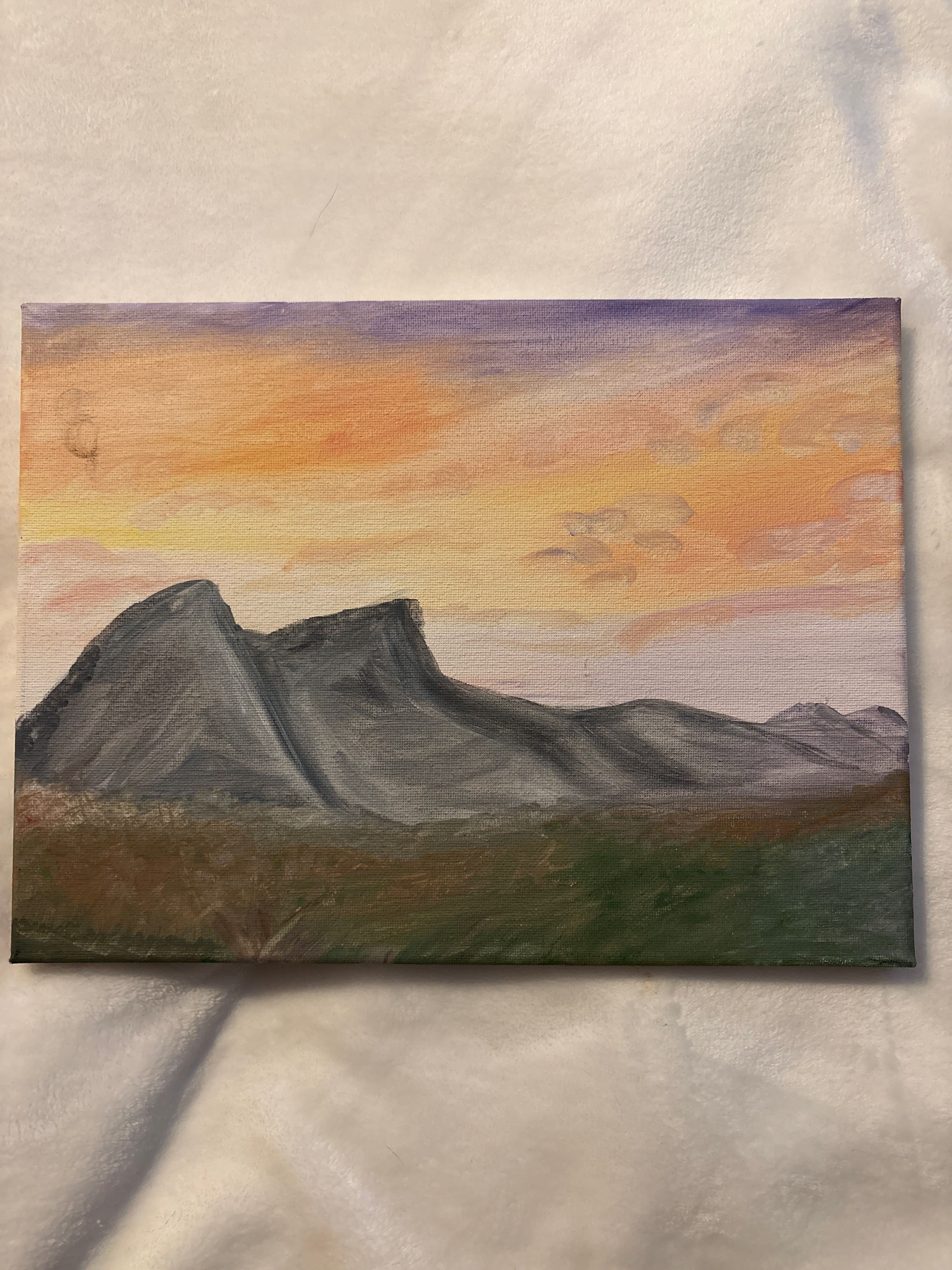 sunset mountain range